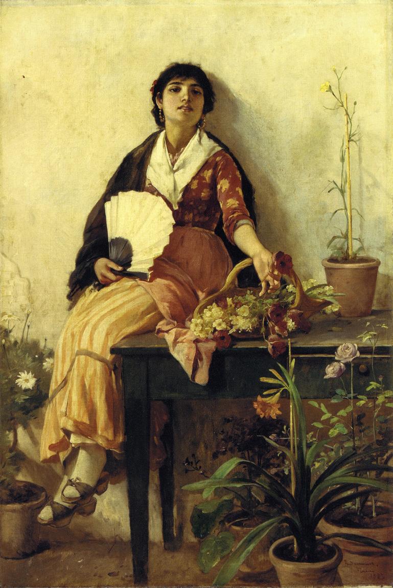 The Florentine Girl, vintage artwork by Frank Duveneck, 12x8" (A4) Poster