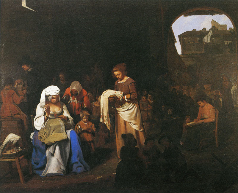 The Schoolroom, vintage artwork by Michiel Sweerts, 12x8" (A4) Poster