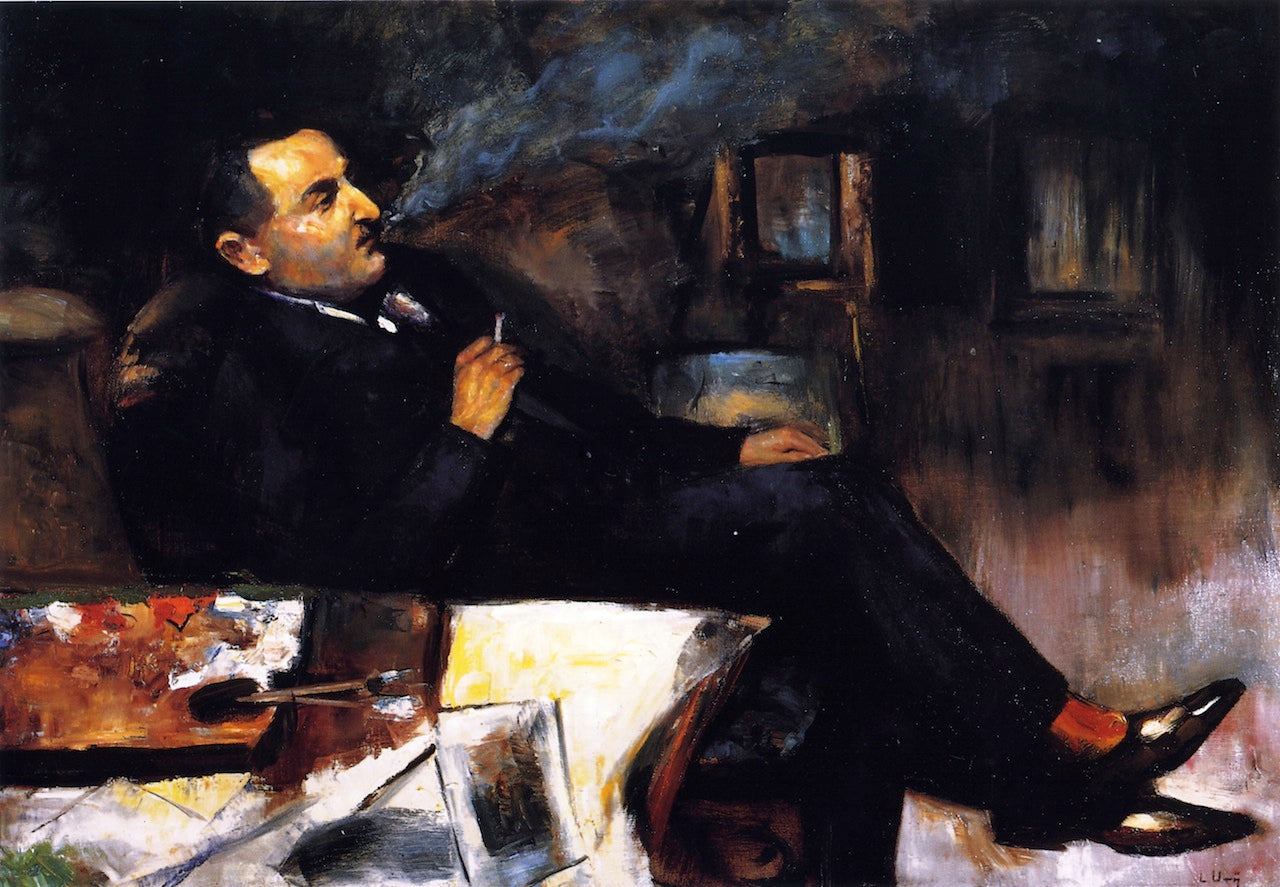 Lesser Ury Smoking in His Studio by Lesser Ury,A3(16x12")Poster