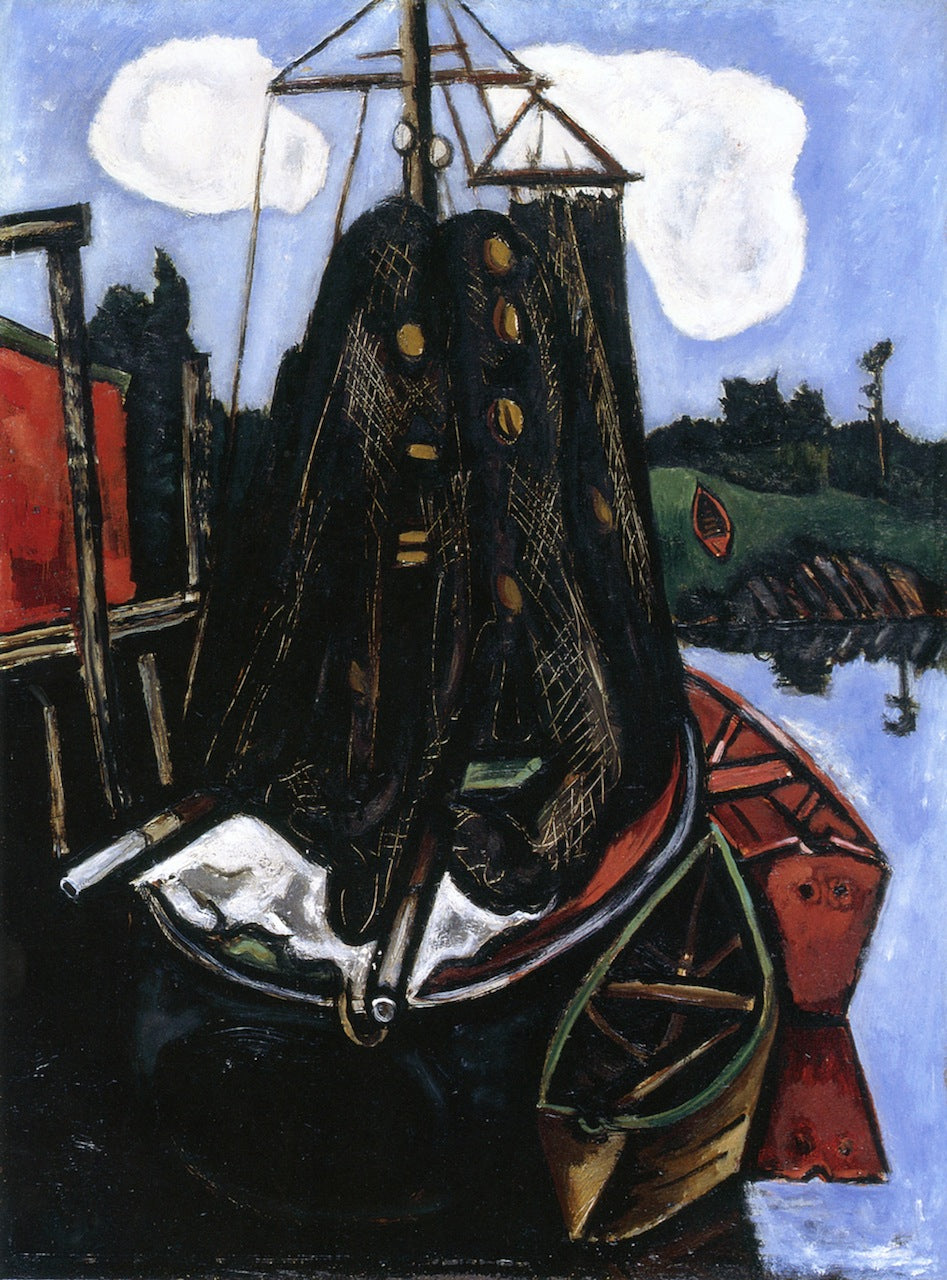 Fishing Boats #2, vintage artwork by Marsden Hartley, 12x8" (A4) Poster