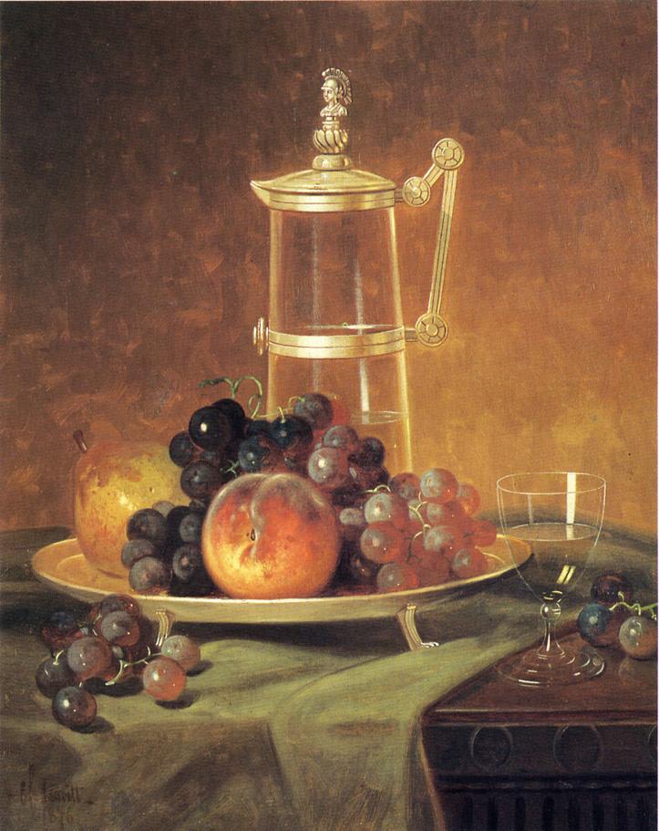 Tabletop Still Life, vintage artwork by Edward Chalmers Leavitt, 12x8" (A4) Poster