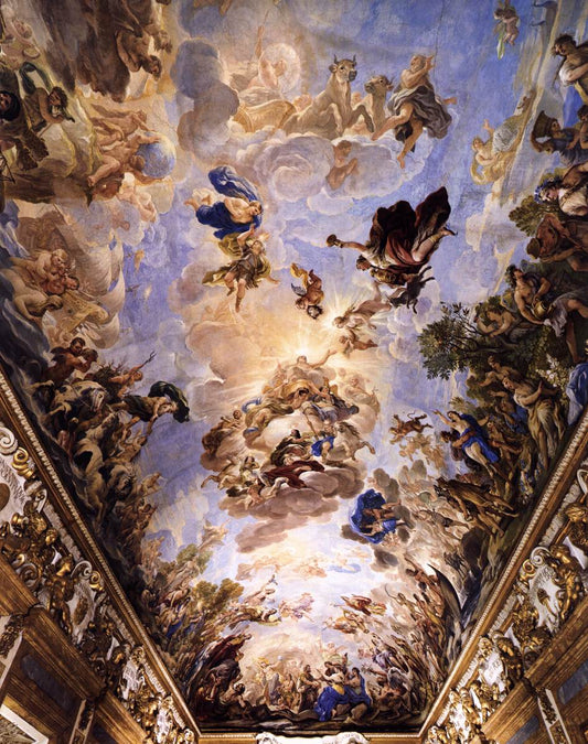 Decorative Ceiling (Palazzo Medici Riccardi), vintage artwork by Luca Giordano, 12x8" (A4) Poster