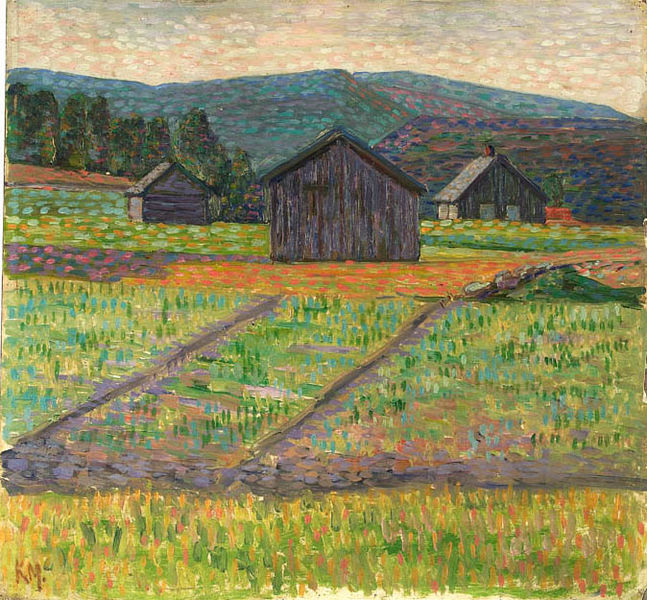 Landscape of Norway, vintage artwork by Konrad Magi, 12x8" (A4) Poster