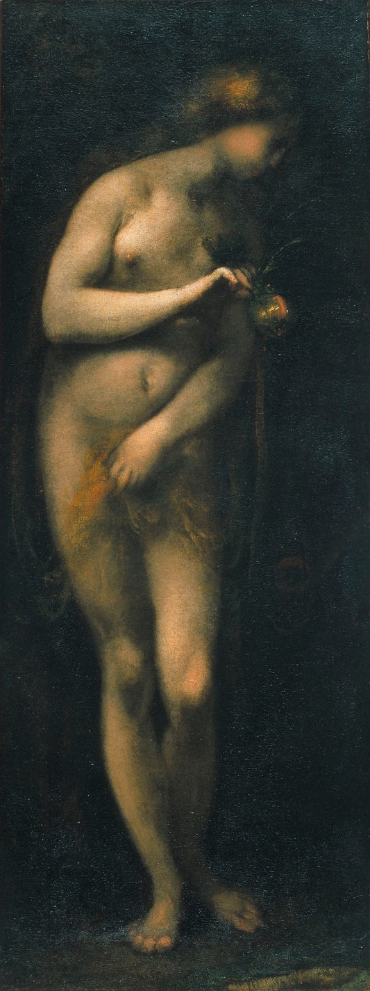 Temptation of Eve, vintage artwork by Cecco Bravo, 12x8" (A4) Poster
