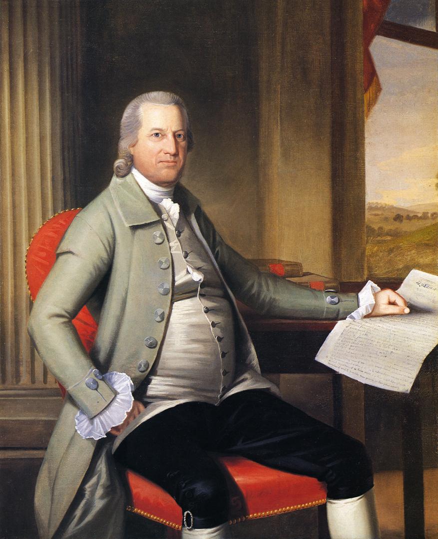 Oliver Wolcott, vintage artwork by Ralph Earl, 12x8" (A4) Poster