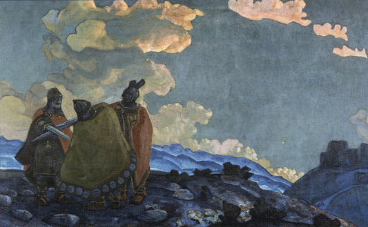 The Crowns, vintage artwork by Nicholas Roerich, 12x8" (A4) Poster