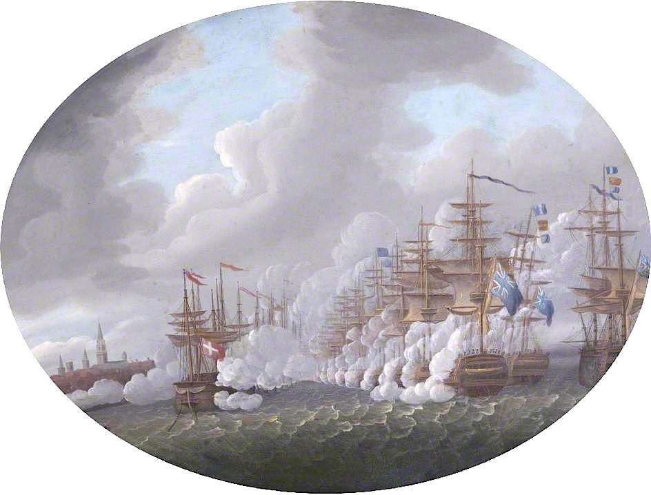 The Battle of Copenhagen, 16 August–5 September 1807, vintage artwork by John Wilson Carmichael, A3 (16x12") Poster Print