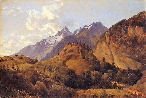 Entry to the Urbach Valley with Ritzlihorn, vintage artwork by Alexandre Calame, A3 (16x12") Poster Print