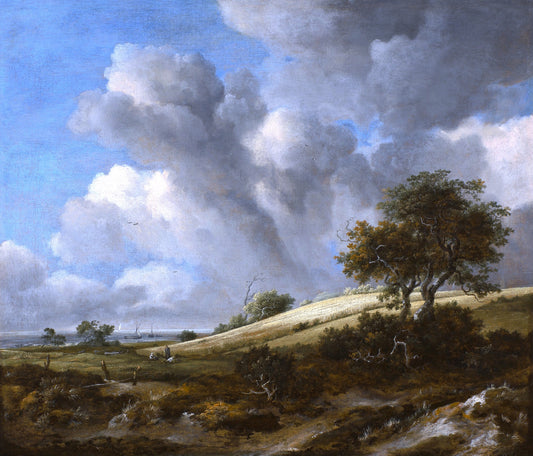 A Cornfield with the Zuiderzee in the background, vintage artwork by Jacob van Ruisdael, 12x8" (A4) Poster