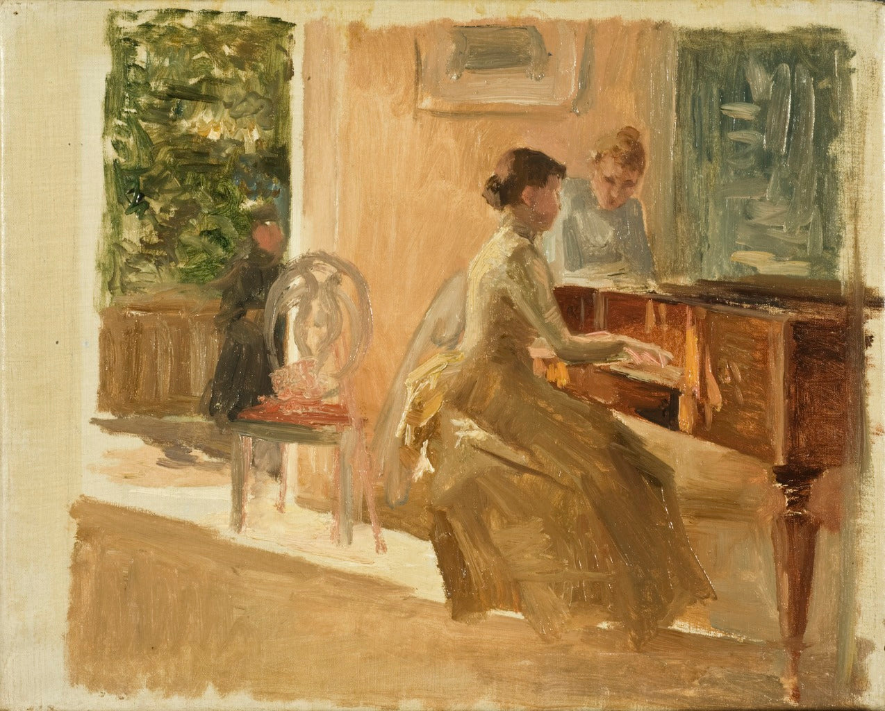 In the Drawing-room at Haiko, vintage artwork by Albert Edelfelt, 12x8" (A4) Poster