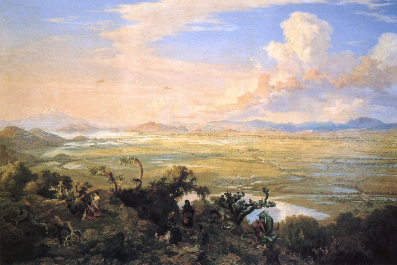Valle de Mexico desde el cerro de Tenayo, vintage artwork by Eugenio Landesio, A3 (16x12") Poster Print