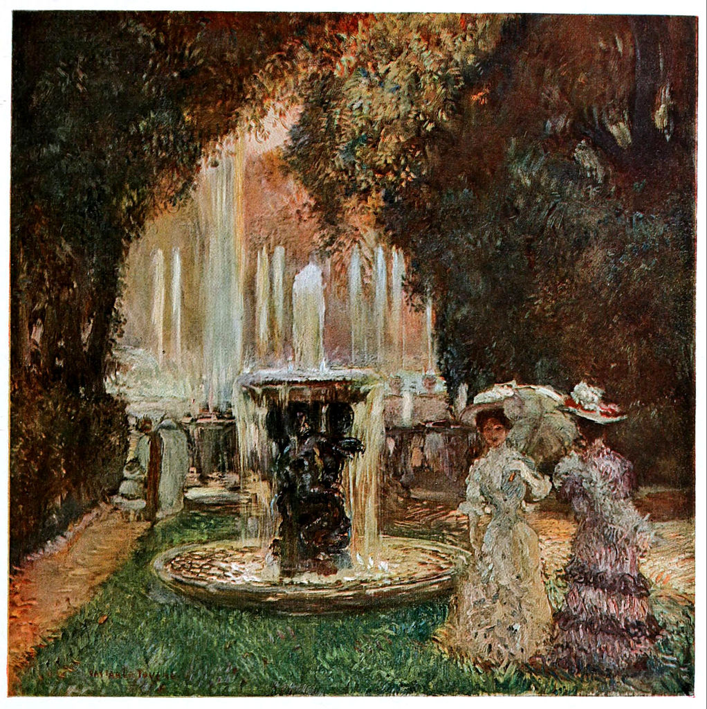 Les Grandes eaux à Versailles, vintage artwork by Gaston La Touche, 12x8" (A4) Poster