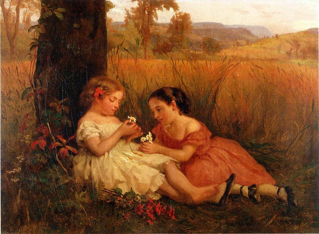 He Loves Me, He Loves Me Not, vintage artwork by George Cochran Lambdin, 12x8" (A4) Poster