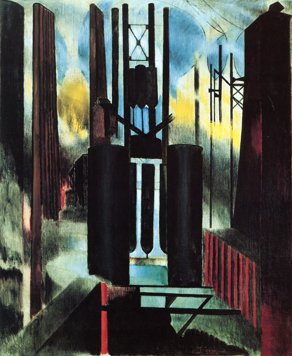 Factories, vintage artwork by Joseph Stella, 12x8" (A4) Poster