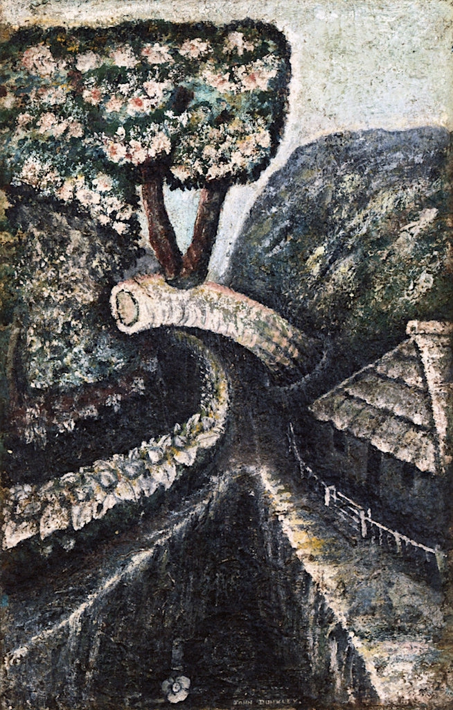 House and Ravine, vintage artwork by John Dunkley, 12x8" (A4) Poster