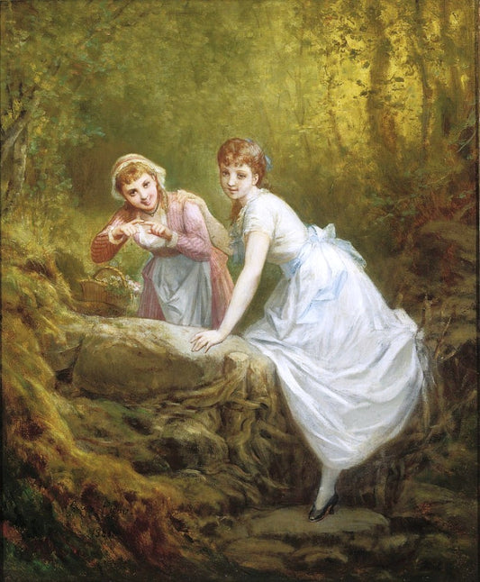 The flower pickers, vintage artwork by Henri Pierre Picou, 12x8" (A4) Poster