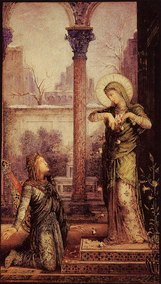The Poet and the Saint, vintage artwork by Gustave Moreau, 12x8" (A4) Poster