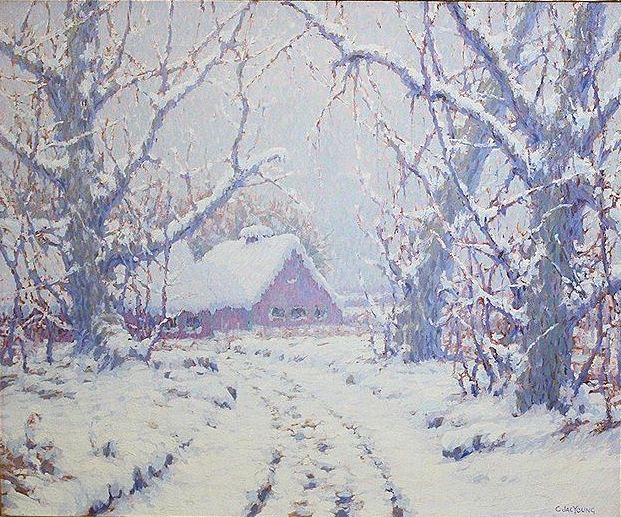 Winter, Country Lane by Charles Jacob Jung,16x12(A3) Poster