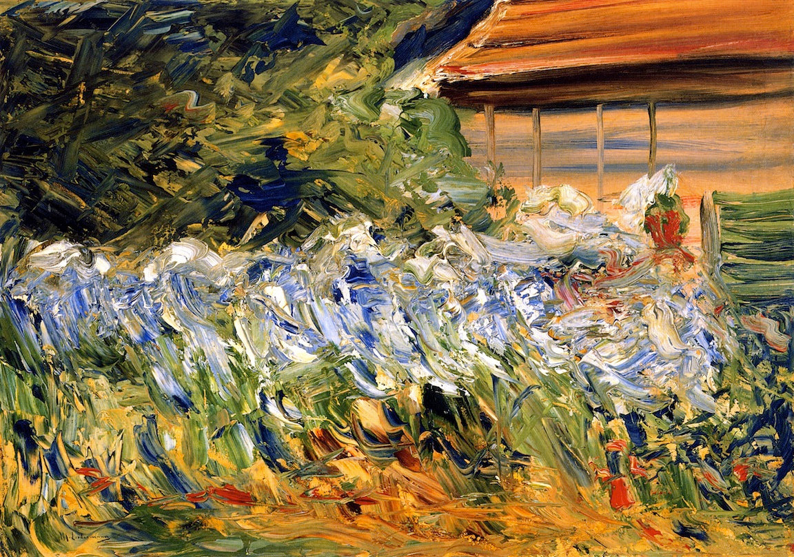 Flowers at the Gardener's House, vintage artwork by Max Liebermann, 12x8" (A4) Poster