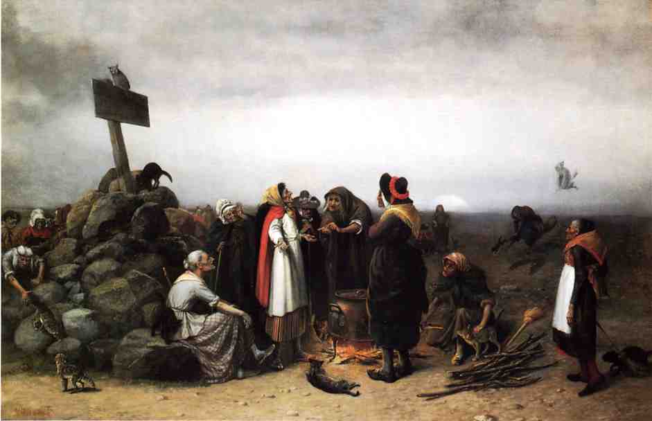 The Witches Convention, vintage artwork by William Holbrook Beard, 12x8" (A4) Poster