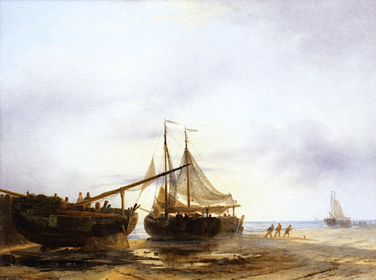 Drying the Nets, vintage artwork by Johan Hendrik Louis Meijer, A3 (16x12") Poster Print