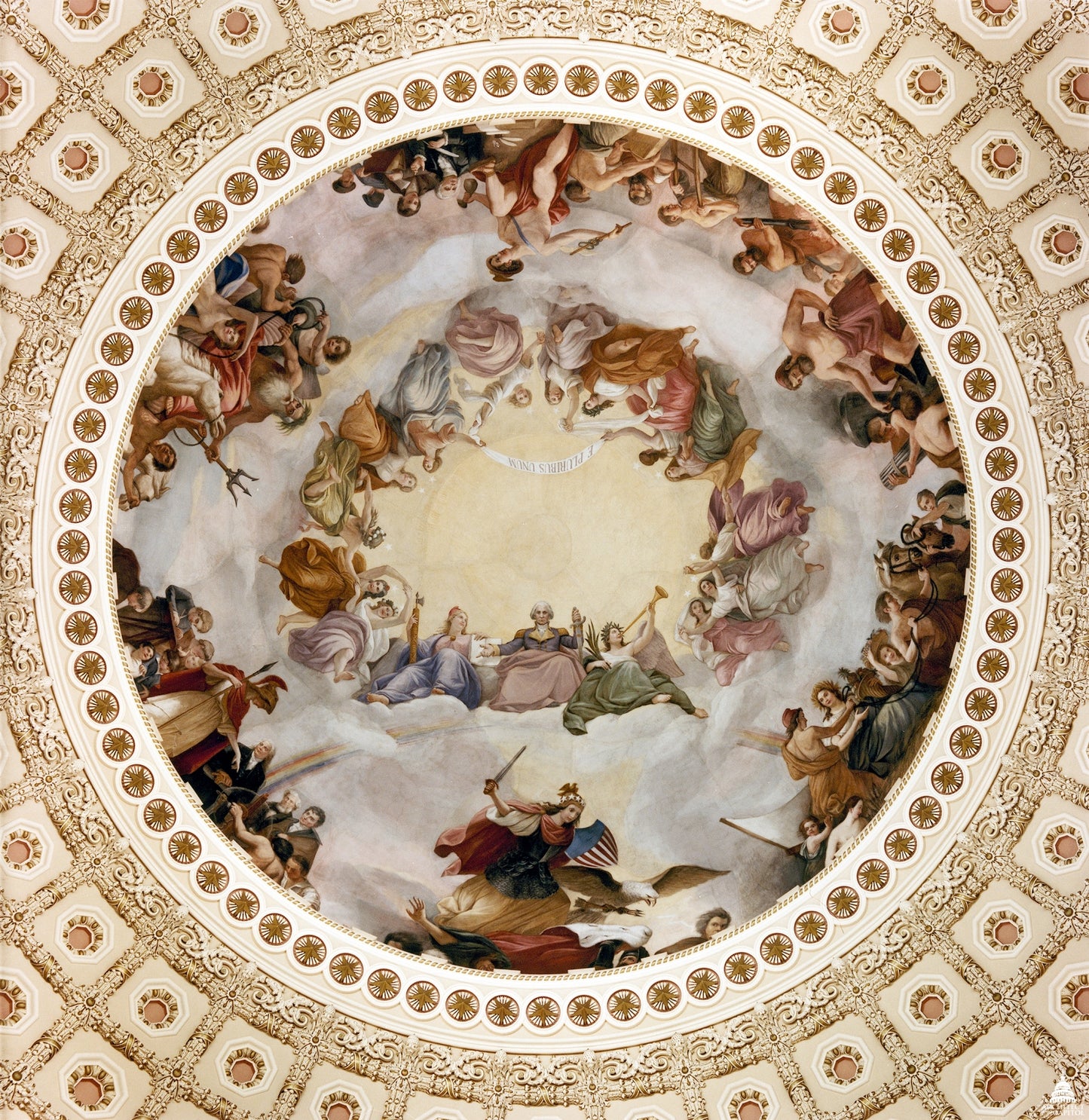 Apotheosis of Washington, vintage artwork by Constantino Brumidi, A3 (16x12") Poster Print