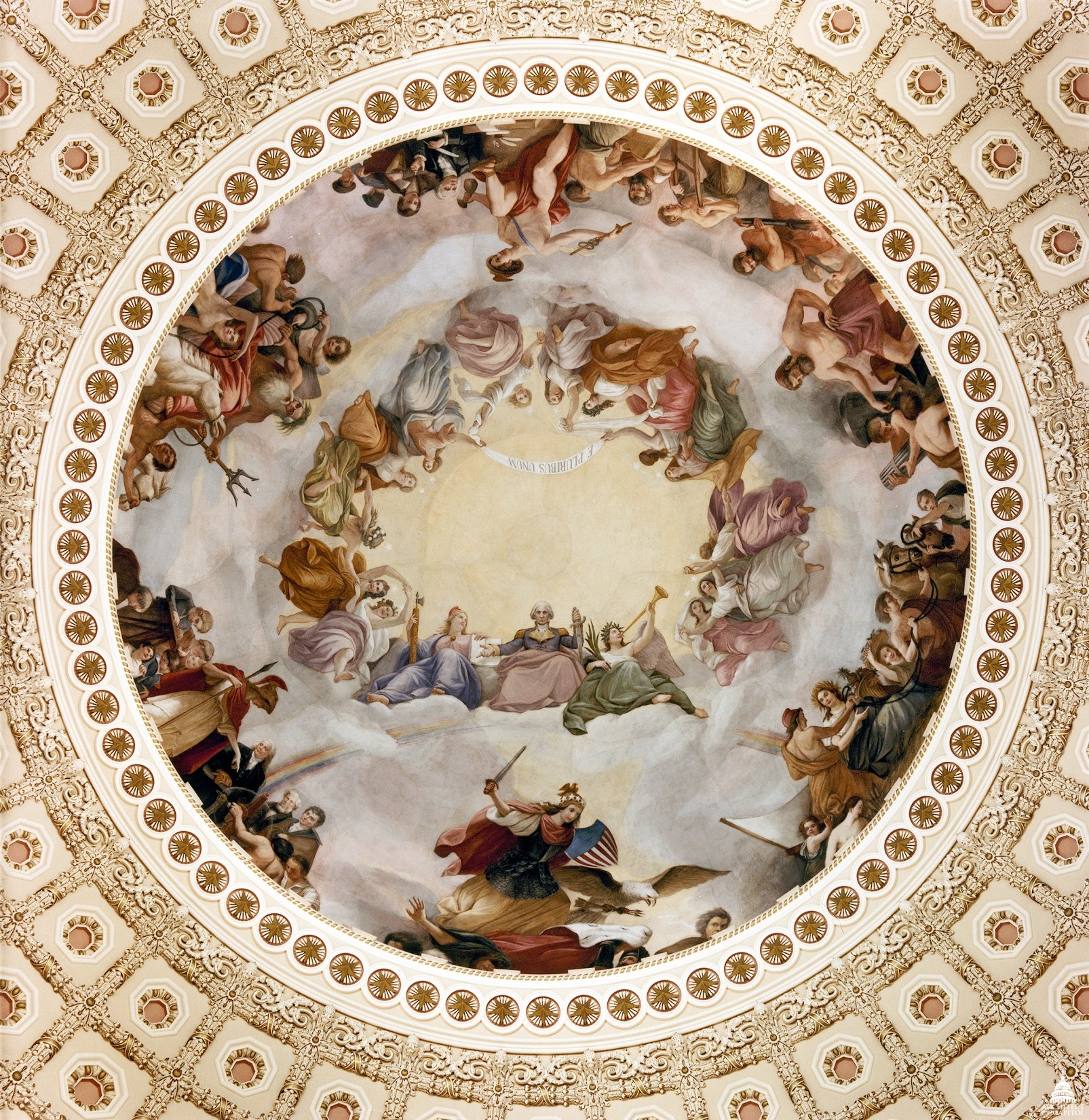 Apotheosis of Washington, vintage artwork by Constantino Brumidi, A3 (16x12") Poster Print
