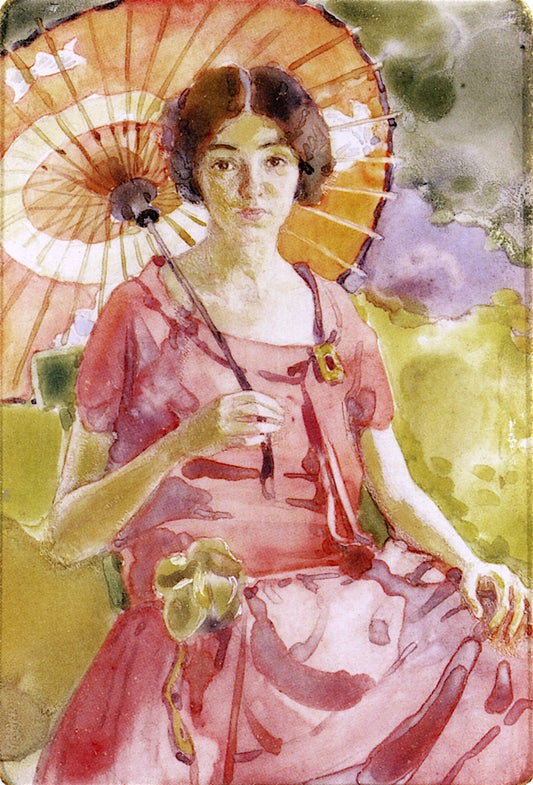 The Japanese Parasol, vintage artwork by Lucy May Stanton, 12x8" (A4) Poster