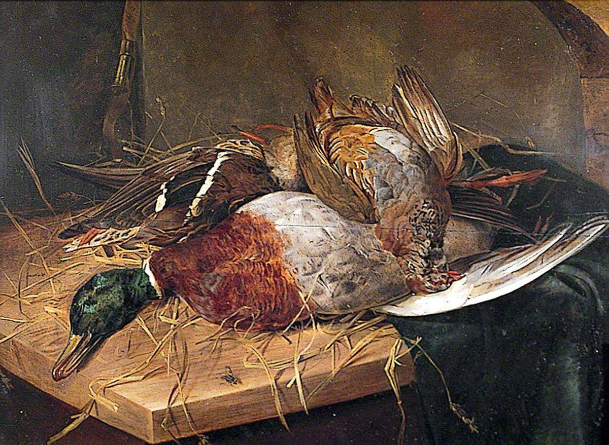 Group of Dead Game Birds by Emily Stannard,16x12(A3) Poster