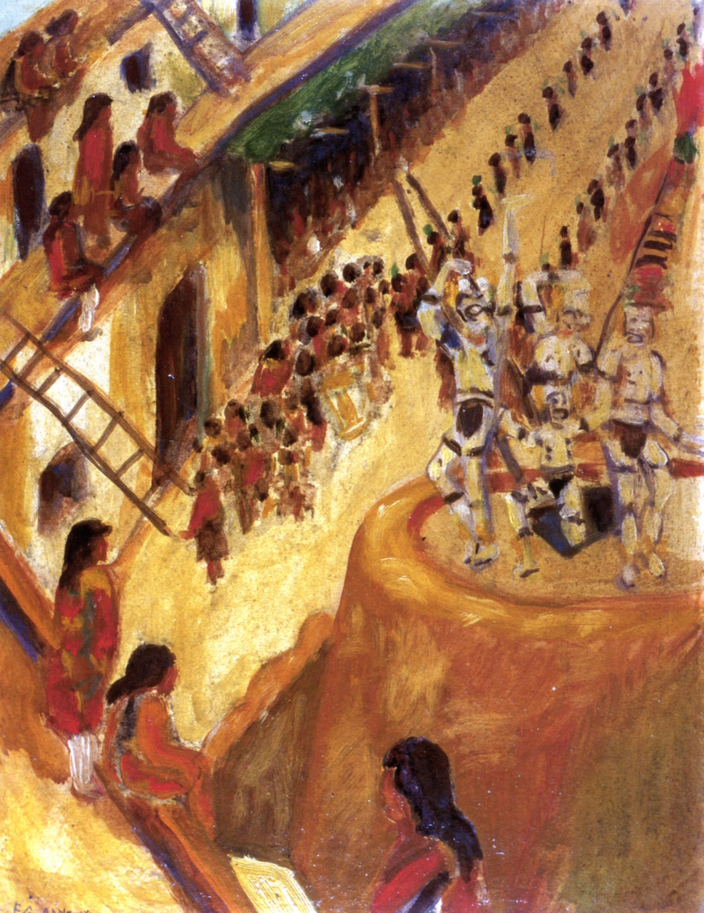 Indian Dance, vintage artwork by Frank Applegate, 12x8" (A4) Poster