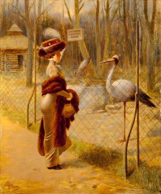 Grue commune, vintage artwork by Albert Guillaume, 12x8" (A4) Poster