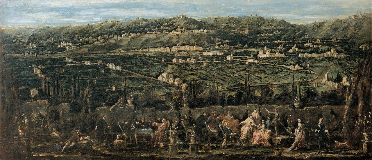 Garden Party in Albaro, vintage artwork by Alessandro Magnasco, 12x8" (A4) Poster