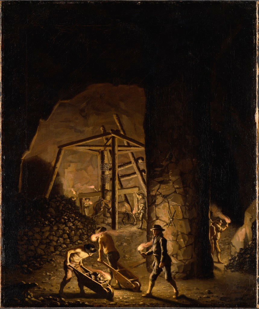 Gallery in Falun Copper Mine, vintage artwork by Pehr Hilleström, 12x8" (A4) Poster