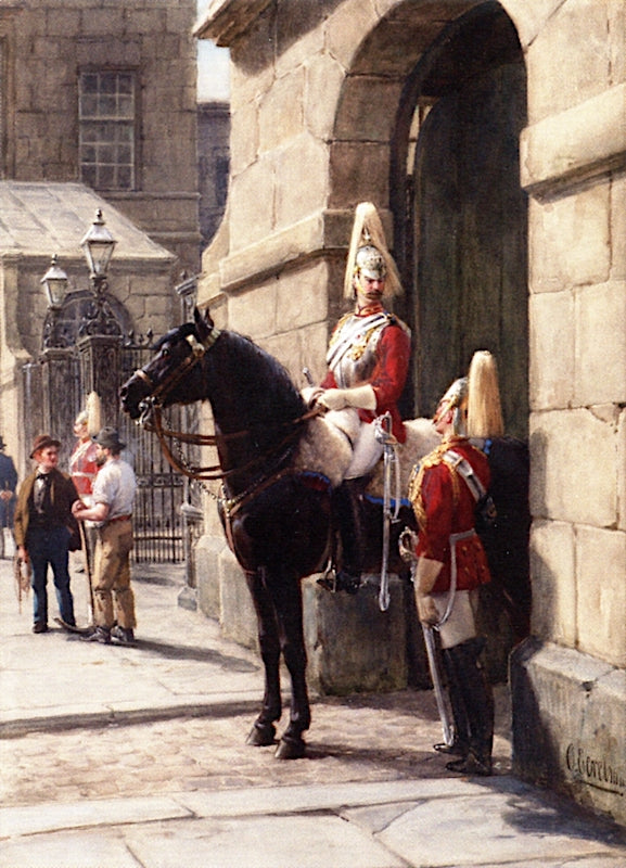 Horseguards Parade, Whitehall, vintage artwork by Otto Eerelman, 12x8" (A4) Poster