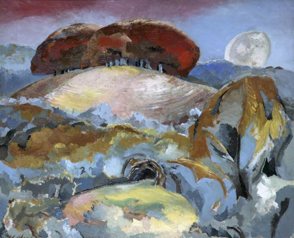Landscape of the Moon's Last Phase, vintage artwork by Paul Nash, 12x8" (A4) Poster