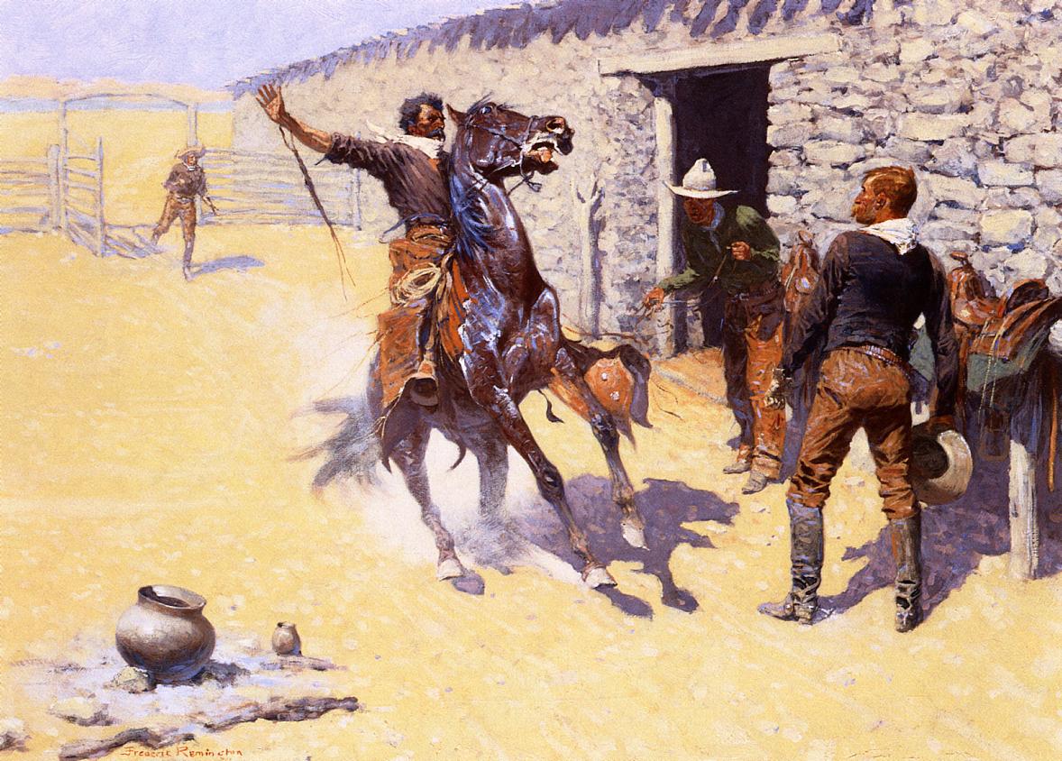 The Apaches!, vintage artwork by Frederic Remington, 12x8" (A4) Poster