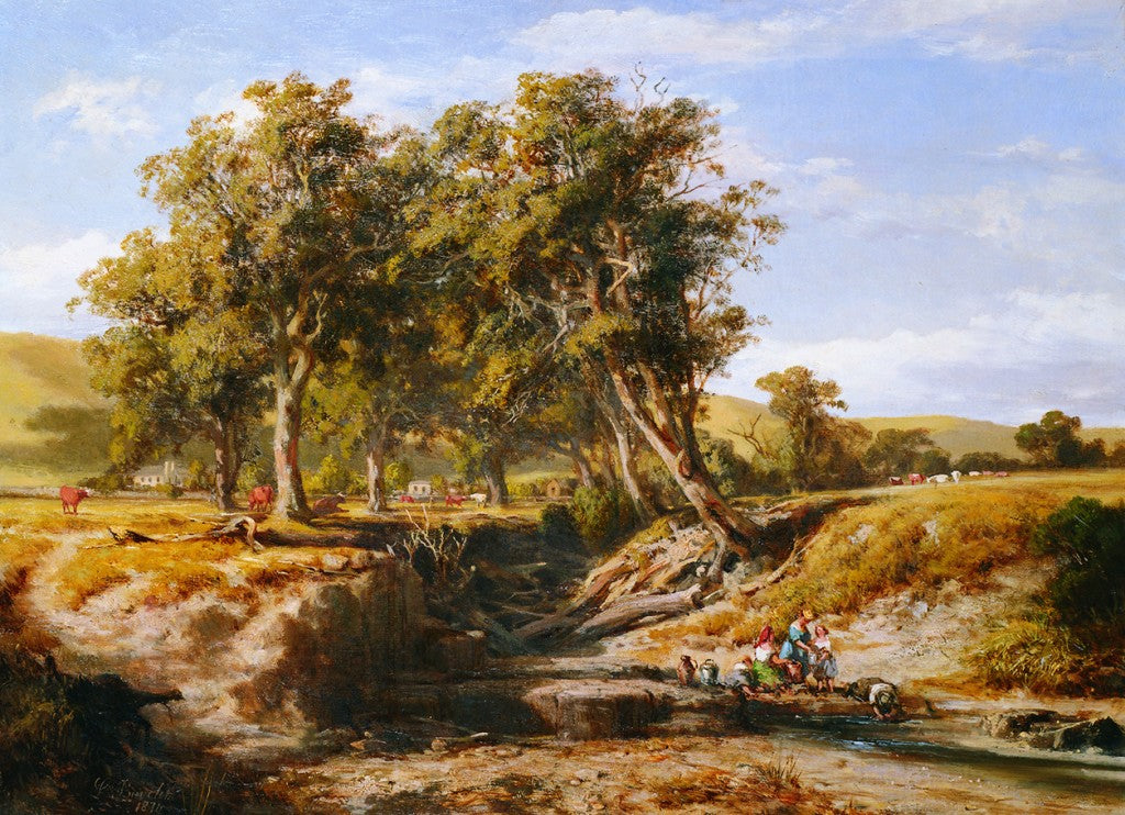 Bush Creek, Coleraine, vintage artwork by Louis Buvelot, A3 (16x12") Poster Print