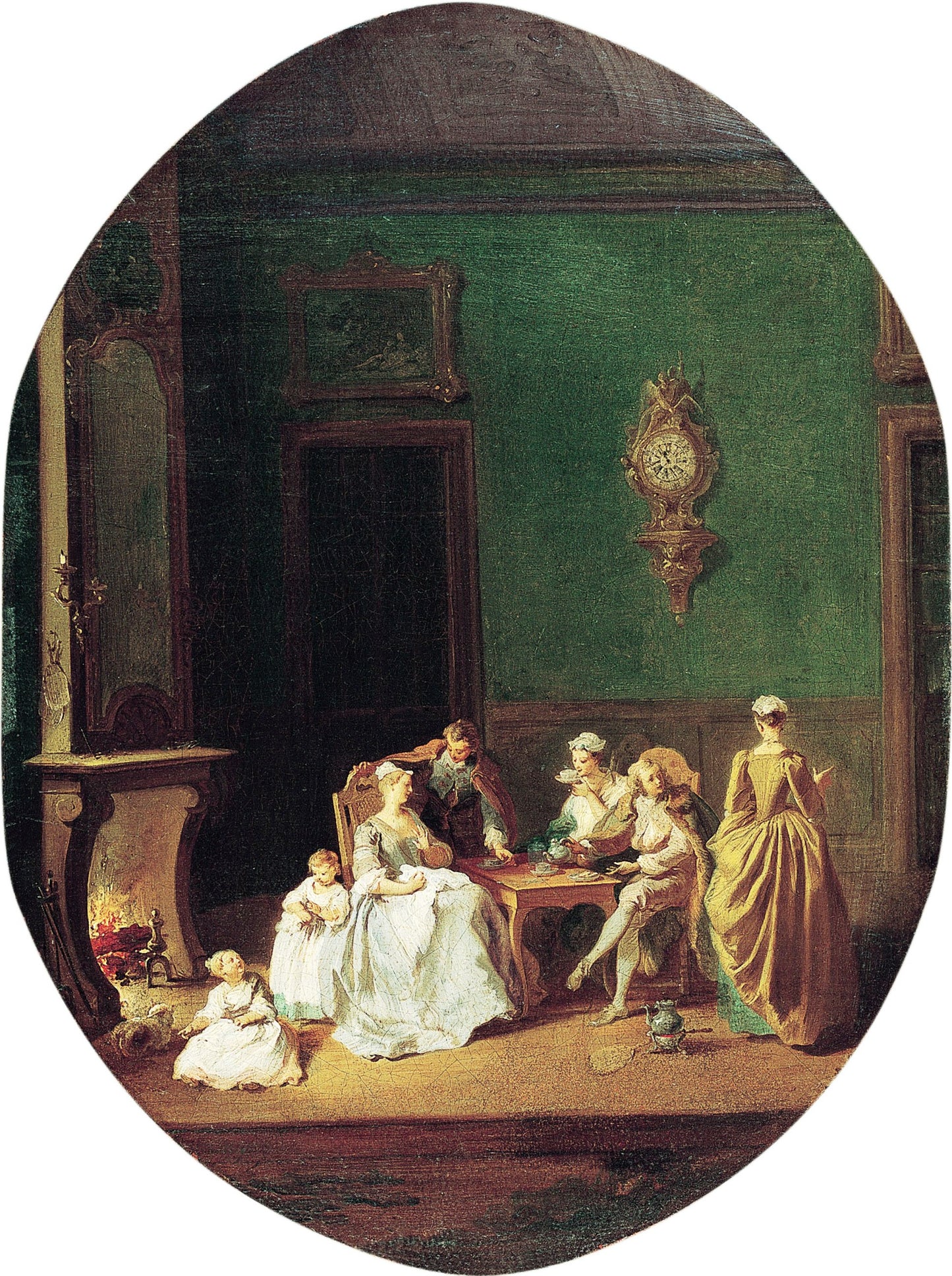 The Four Seasons 4, Winter, vintage artwork by Pierre-Antoine Quillard, 12x8" (A4) Poster