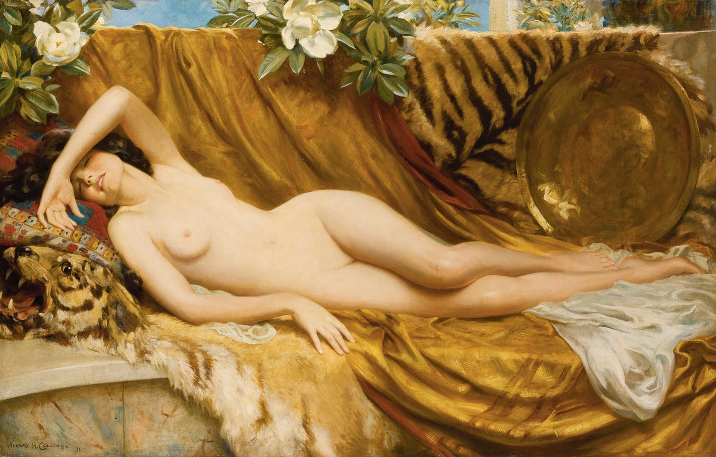 Tiger Skin, vintage artwork by Albert Henry Collings, 12x8" (A4) Poster