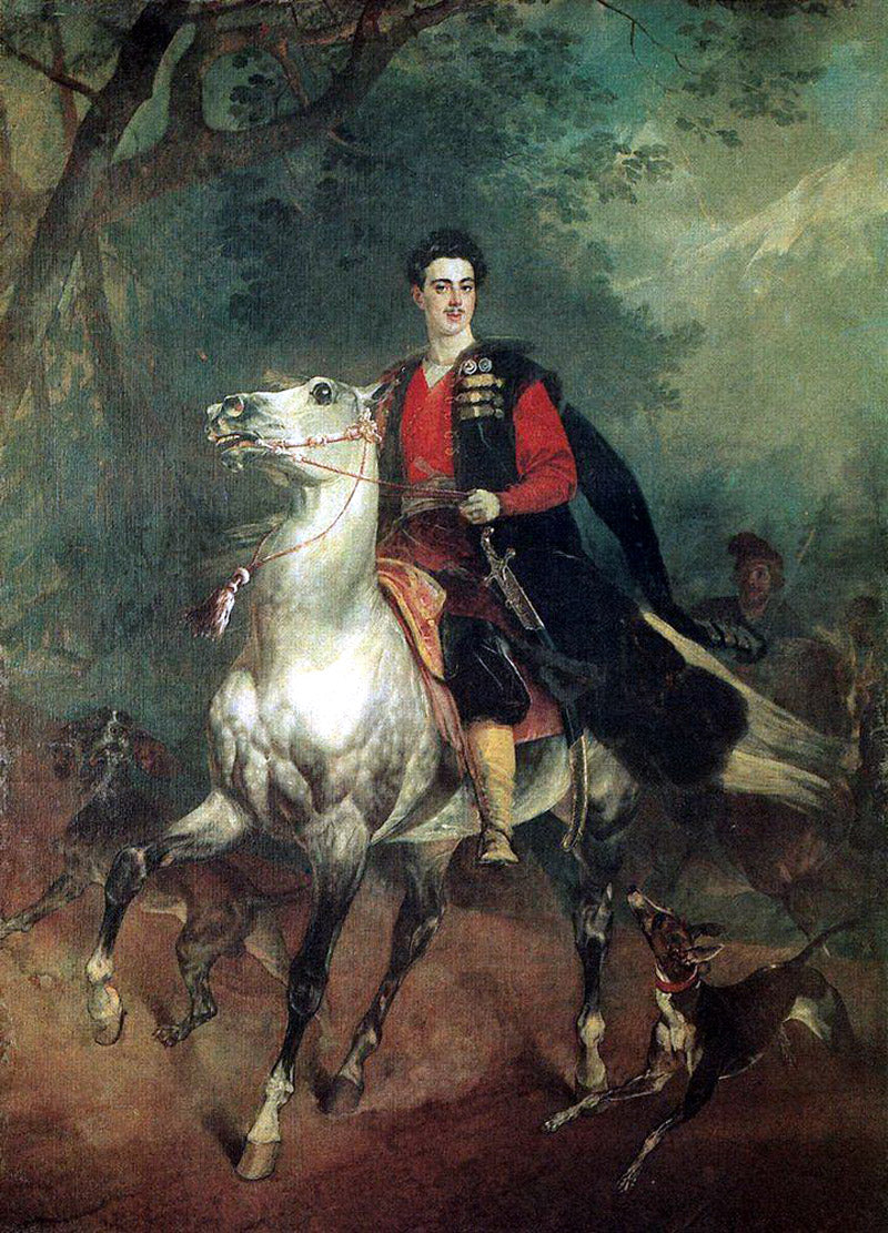 Portrait of A. N. Demidov, Prince of San-Donato. Unfinished, vintage artwork by Karl Pavlovich Brulloff, A3 (16x12") Poster Print