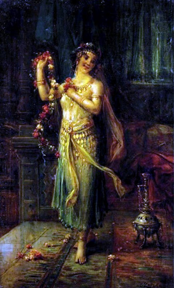 Dancing Girl with Fruit by Hans Zatzka,A3(16x12")Poster