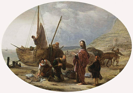 The Calling of Saint Peter and Saint Andrew, vintage artwork by Jacob Willemsz. de Wet, 12x8" (A4) Poster
