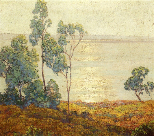 The Morning Sun, San Diego Bay, vintage artwork by Maurice Braun, 12x8" (A4) Poster