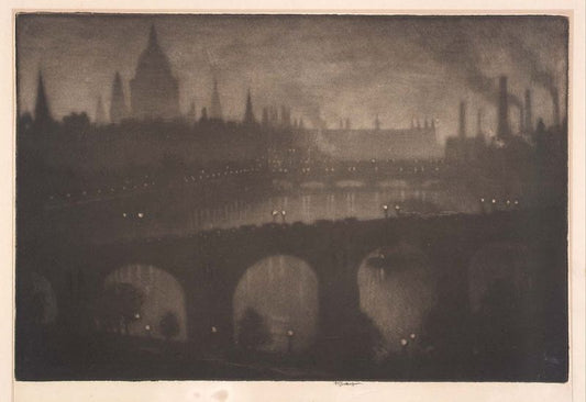 St. Paul's--From My Window, vintage artwork by Joseph Pennell, 12x8" (A4) Poster