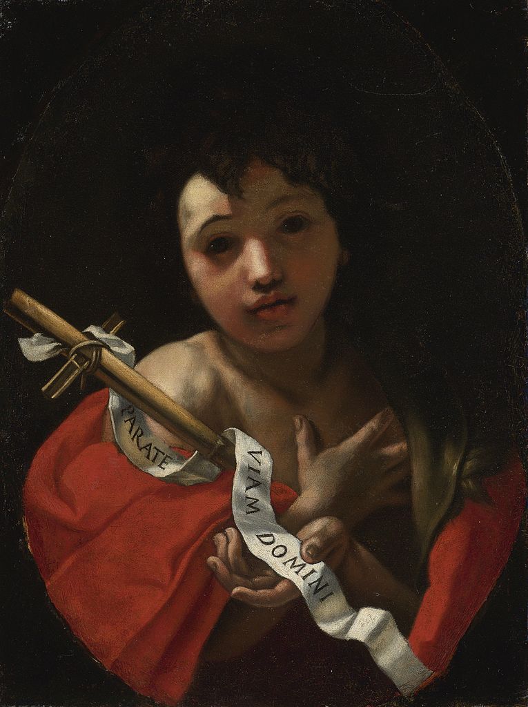St. John the Baptist, vintage artwork by Alessandro Rosi, 12x8" (A4) Poster