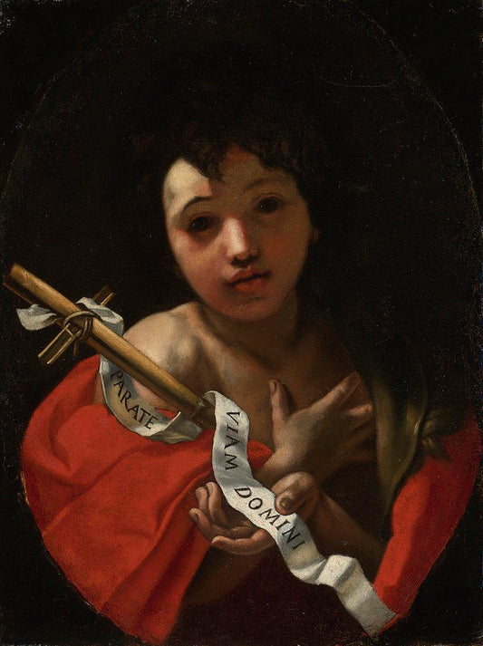 St. John the Baptist, vintage artwork by Alessandro Rosi, 12x8" (A4) Poster