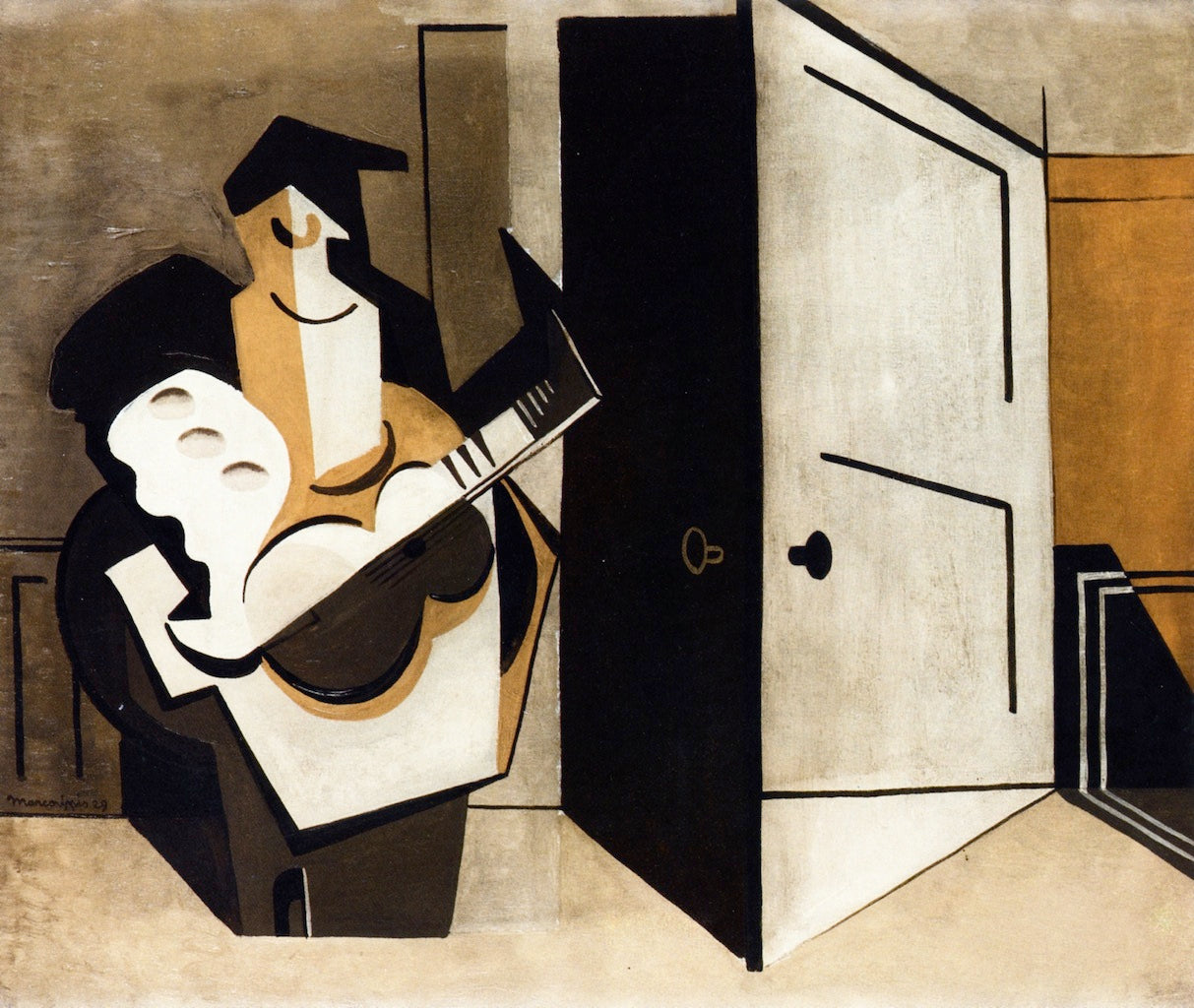 Musician in an Interior by Louis Marcoussis,16x12(A3) Poster
