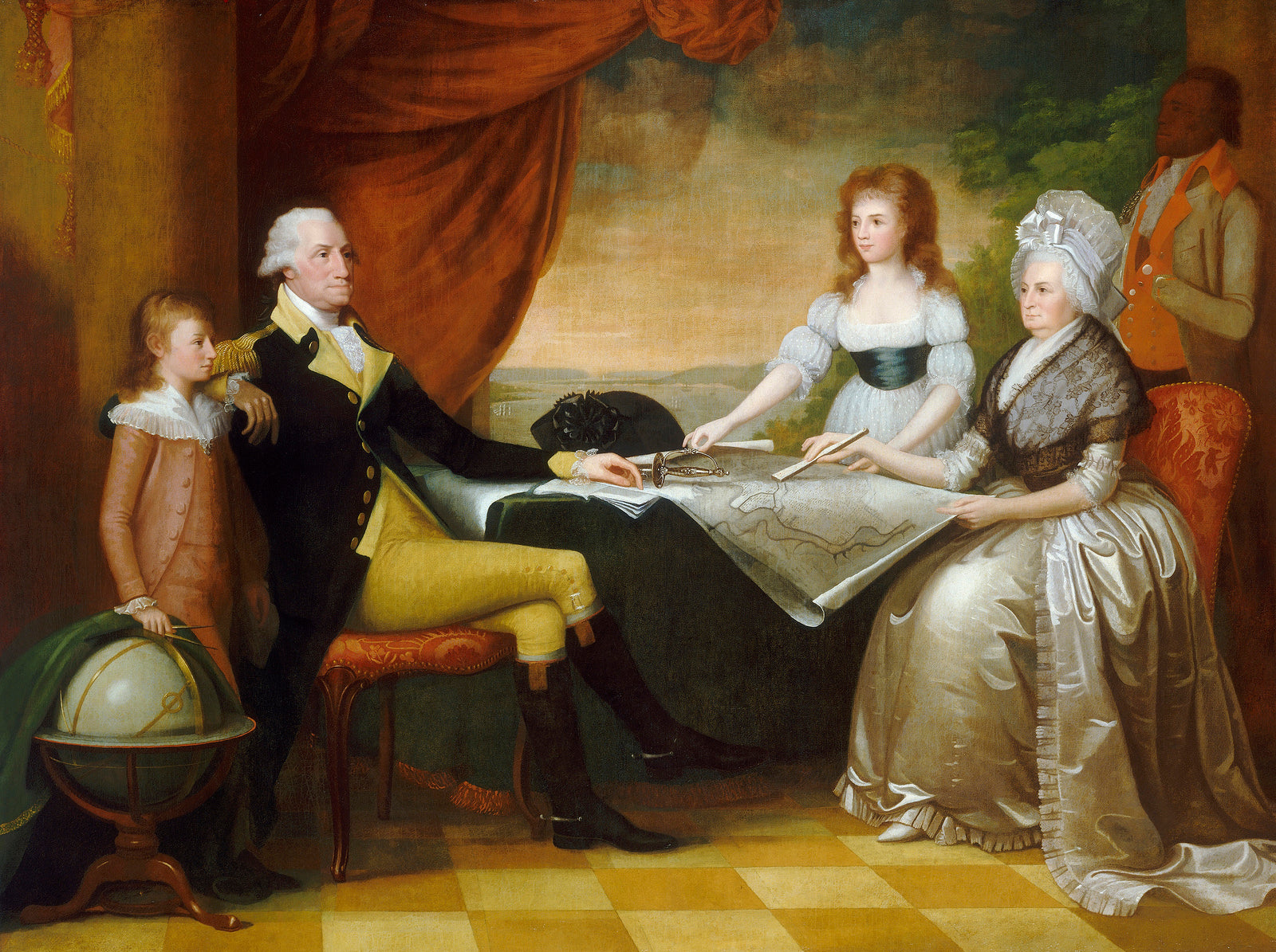 The Washington Family, vintage artwork by Edward Savage, 12x8" (A4) Poster
