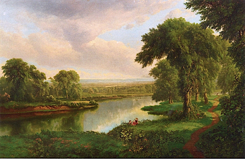Hudson River, vintage artwork by William Mason Brown, 12x8" (A4) Poster