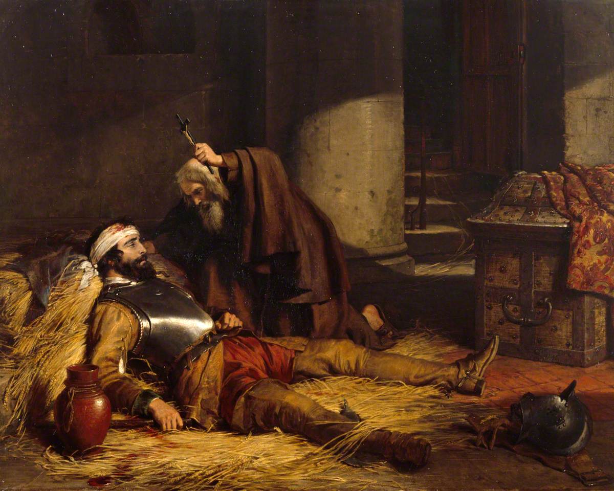 The Dying Warrior, vintage artwork by Charles Landseer, A3 (16x12") Poster Print